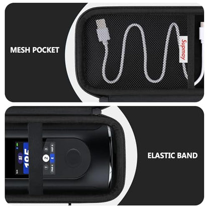 Carrying Case for Blue Tees Golf Player+, Player Pro GPS Speaker | Hard EVA Shell, Shockproof, Water Resistant, Scratch Resistant, Mesh Pocket for Charging Cable & Accessories, Black - color: Black
