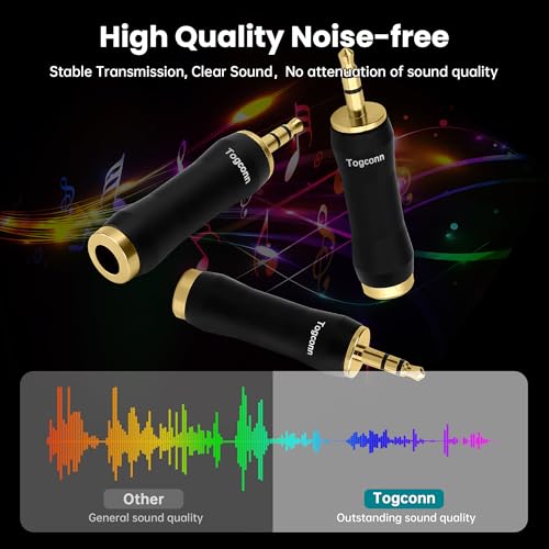 1/8 Inch to 1/4 Inch Adapter 2 Pack, 3.5mm TRS Stereo Male to 6.35mm Quarter Inch Female Jack Plug Gold-Plated Pure Copper Audio Converter Connector Premium Quality Series - color: 3.5mm(TRS) Male to 6.35mm Female, size: 2 Pack