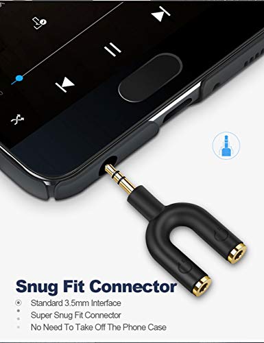 CableCreation Headphone Splitter Adapter, 3.5mm Y Jack Splitter Adaptor | Male to 2 Port 3.5mm Female Adaptor Compatible with Headset, Earphone, iPhone, iPad, iPod,Tablets, MP3 Players&More, Black - size: 1-Pack, style: Splitter Adapter