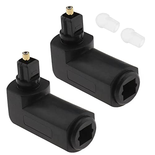 ECSiNG 2Pcs Optical 90° Right Angle Adapter Optical Audio Connector Adapter Electrical Accessories for HDTV Home Theater System Sound Bar 33.5mm