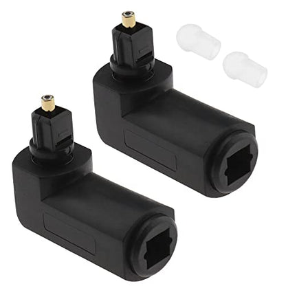 ECSiNG 2Pcs Optical 90° Right Angle Adapter Optical Audio Connector Adapter Electrical Accessories for HDTV Home Theater System Sound Bar 33.5mm