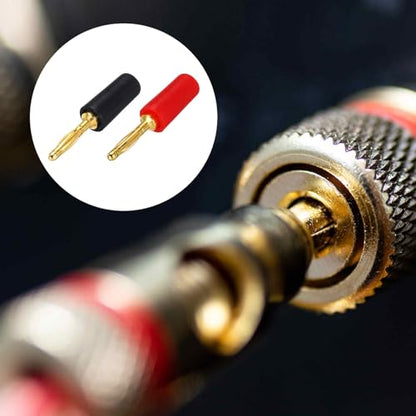 MECCANIXITY 4 Pcs 2mm Banana Plugs, 10A 6mm OD 26.5mm Length Speaker Wire Cable Plugs Connectors, Banana Jack Connector for Speaker Wire Audio Cable, Black&Red - color: Black; Red