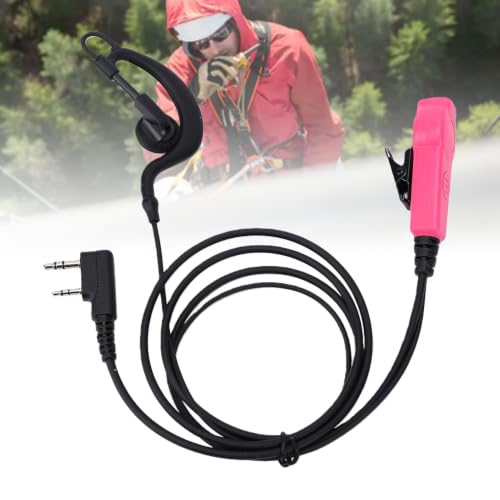 2 Pin G Shape Radio Earpiece with Microphone, HandsFree Headset for TK Series Two Way Radio