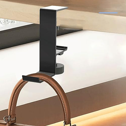 QMQJIA Metal Earphone Holder Hook Under Desk Headphone Stand Headset Hanger with Adjustable Clamp Universal Aluminum Alloy Headphone Hanger Sturdy Hook for Hanging Headphones On Desk Or Shelf