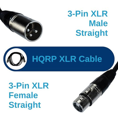 HQRP 25ft 3-pin XLR Male to XLR Female Microphone Cable, Compatible with RODE NT1000, NT2-A; Compatible with Shure PG48-XLR, PG57-XLR, PG58-XLR, PG81-XLR Microphones