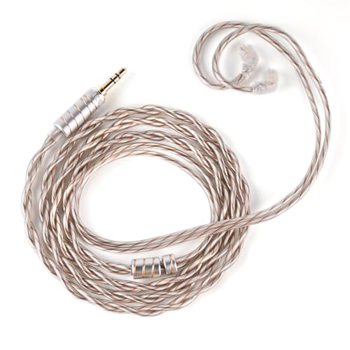 NICEHCK MixDNA IEM Cable, 6N Silver-Plated Copper IEM Upgrade Cable, OFC Mixed in-Ear Monitors Cords, Earphone Balanced Cables with 3.5mm/4.4mm Plugs for Audiophile Singers (3.5mm with QDC) - size: 3.5mm With QDC