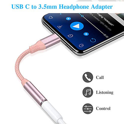 USB C to 3.5mm Jack Adapter,USB C Headphone Adapter for iPhone 17 Pro Max | 17e 16e 16 15,Hi-res Aux Cord Stereo Audio Earphone Dongle for Samsung S26 Ultra S25 FE S23 A17 A16 for iPad 10 Pixel 10a 9 8
