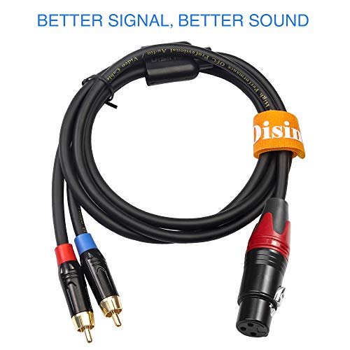 Female XLR to Dual RCA Y Splitter Patch Cable,Unbalanced XLR Female to 2 RCA/Phono Plug Stereo Audio Interconnect Duplicator Lead - 3.3 Feet/1 Meter - size: 3.3 Feet