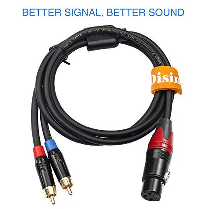 Female XLR to Dual RCA Y Splitter Patch Cable,Unbalanced XLR Female to 2 RCA/Phono Plug Stereo Audio Interconnect Duplicator Lead - 3.3 Feet/1 Meter - size: 3.3 Feet