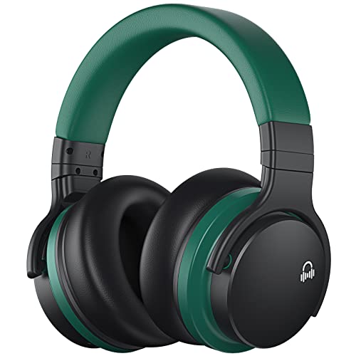 MOVSSOU Million Sold Classic E7 Active Noise Cancelling Headphones | Upgraded HD Sound, Wireless Bluetooth Headphones Over The Ear Unequaled Comfort, Vivid Deep Bass, for Home Office Travel Gift - color: Teal Green