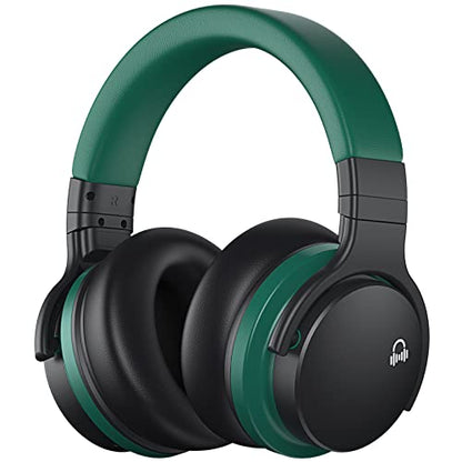 MOVSSOU Million Sold Classic E7 Active Noise Cancelling Headphones | Upgraded HD Sound, Wireless Bluetooth Headphones Over The Ear Unequaled Comfort, Vivid Deep Bass, for Home Office Travel Gift - color: Teal Green
