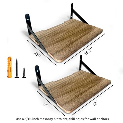Projector Shelf – Solid Wood Wall-Mount Shelf, Holds Up to 30 lbs, Perfect for Projector, Speaker, Router, WiFi, Modem – Available in 2 Sizes