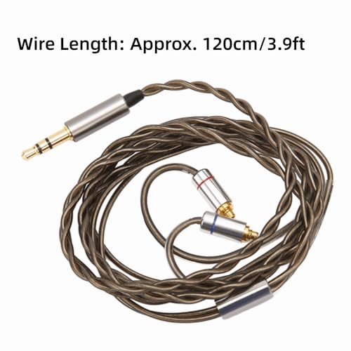 3.9ft MMCX Earphone Cable 3.5mm Plug Silver Plated Copper Core Earbuds Upgrade Wire Plug and Play for IE300 IE600 IE900