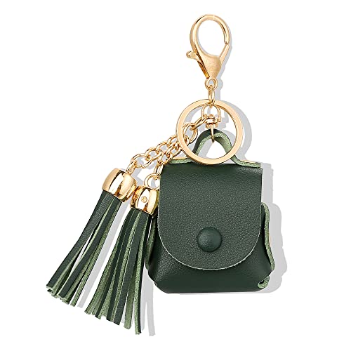 MODOS LOGICOS Charging Case Cover for Apple Air Pods, Genuine Leather Case with a Couple of Drooping Tassels for Apple AirPods 1/2 Charging Case - Green - color: Green(GenuineLeather)