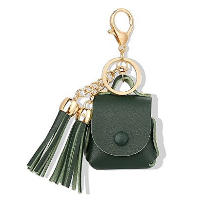 MODOS LOGICOS Charging Case Cover for Apple Air Pods, Genuine Leather Case with a Couple of Drooping Tassels for Apple AirPods 1/2 Charging Case - Green - color: Green(GenuineLeather)