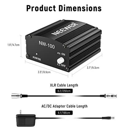 NEEWER 1-Channel 48V Phantom Power Supply with Adapter - style: NW-100