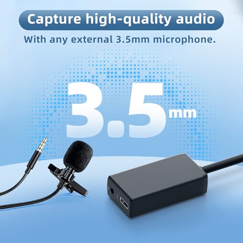 External Mic Adapter for Go Pro Hero 13/12/11/10/9/8/7/6/5 Black | 3.5mm Microphone Converter, Clear and Authentic Sound in Vlogging and Video Recording