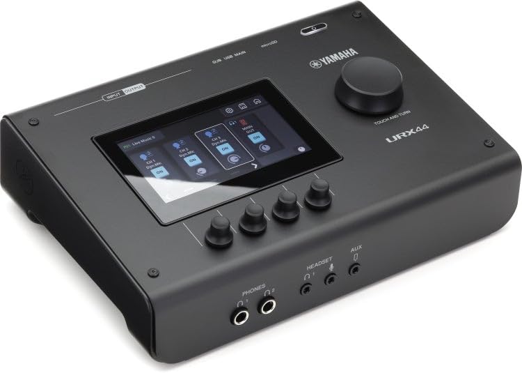 Yamaha URX44 6-In / 4-Out Dual USB-C Audio Interface With Touchscreen, Includes Cubase Al, WaveLab Cast, Basic FX Suite, and Steinberg Plus Software Bundle, Black URX44 B | Includes Touchscreen, Includes Cubase Al, WaveLab Cast, Basic FX Suite, and Steinb