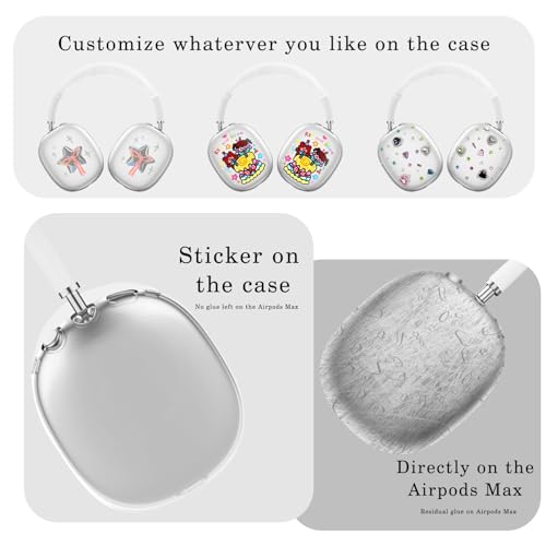 for AirPods Max case Cover,Anti-Scratch Ear Pad Case Cover/Ear Cups Cover/Headband Cover for AirPods Max. Clear Soft TPU and Silicone,Skin Scratch Proof. - color: 3PC-Clear White