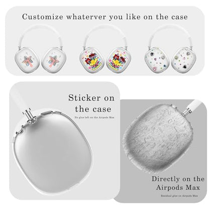 for AirPods Max case Cover,Anti-Scratch Ear Pad Case Cover/Ear Cups Cover/Headband Cover for AirPods Max. Clear Soft TPU and Silicone,Skin Scratch Proof. - color: 3PC-Clear White