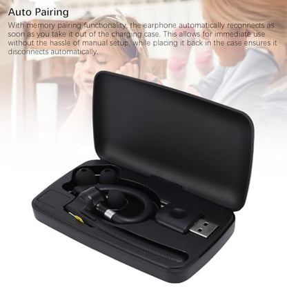 Wireless Single Earpiece, Bluetooth 5.4 Headset, ENC Noise Canceling Business Earpiece with Charging Case, 6H Talk Time & Auto Pairing, Ideal for Driving & Office