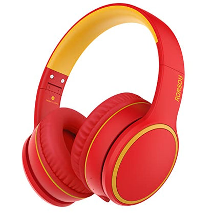 B10 Wireless Bluetooth Over-Ear Headphones, Lightweight Folding Stereo Bass Headset with Mic, 50H Playtime, Volume Control, Bluetooth 5.3 Headphones for iPad/Travel/Tablet/PC (Red) - color: Red