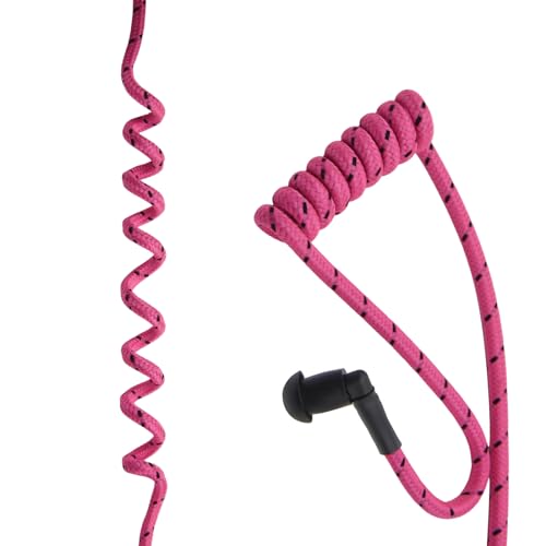 Replacement Braided Nylon Surveillance Acoustic Coil Tube for Radio Earpiece Moisture Resistant Fiber Mesh Colorful Accessories (Rosered-1) - color: RoseRed-1