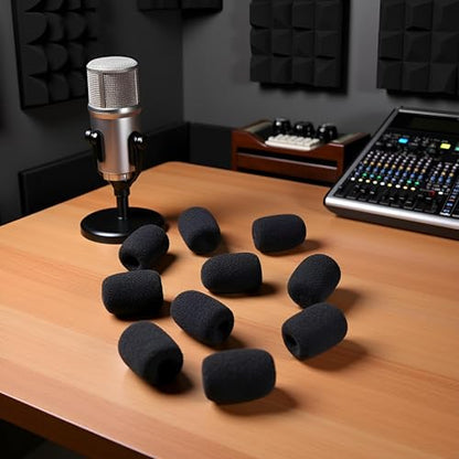10Pcs Black Microphone Headset Grill Windscreen Sponge Foam Mic Cover Price Black Wholesale Microphone Windscreens Microphones and Accessories