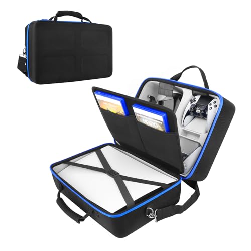 Hard Shell Carrying Case for Playstation 5 Console, Travel Case for PS5 Disc Digital Edition, Storage Bag for PS5 Controllers and Other Accessories