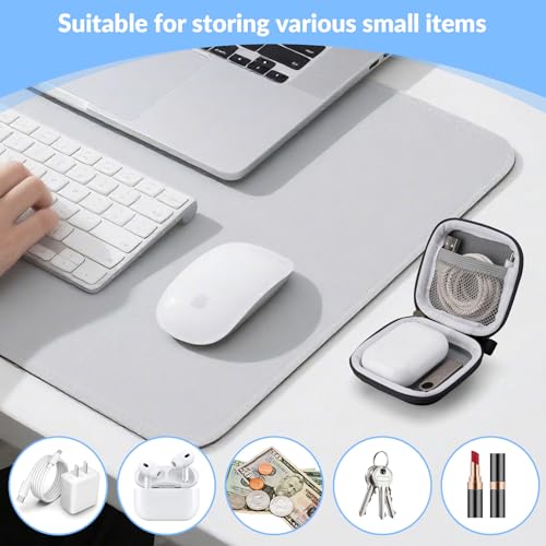 Unique Patterned Portable EVA Earbud Case with Carabiner | Printed Earbud Holder With Sturdy Carabiner, Multi-Use Storage For Earphones, Headphones, SD Cards & Small Electronic Chips - color: Black and white pattern