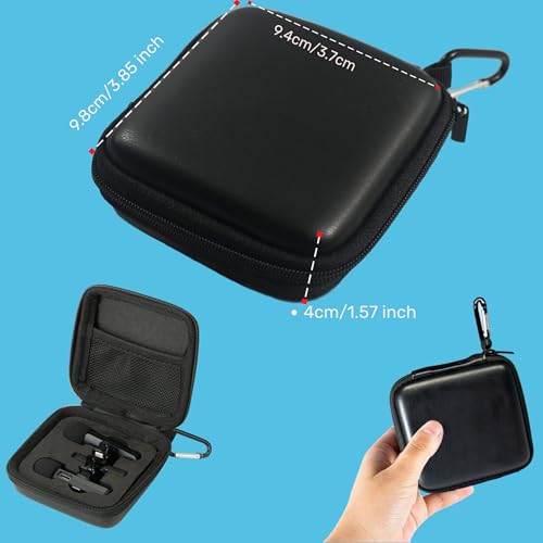 Hard Travel Carrying Mic Case Wireless Lavalier Microphone Case with 3 Slots for Wireless Lavalier Microphone Lapel Clip-on Mic - color: Black
