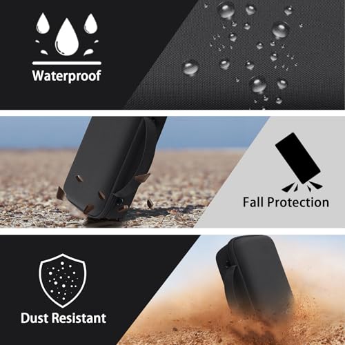 co2CREA Hard and Silicone Travel Case for Bose SoundLink Flex 2/1, Black | 2nd Gen Compatibility, Dual-Layer Protection, EVA Hard Shell, Silicone Cover, Adjustable Shoulder Strap, Aluminum Carabiner - color: Black Case