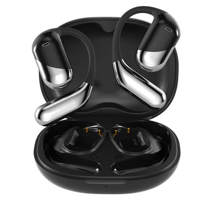 Q16 PRO Wireless Translation Earbuds with 70 Hour Bluetooth 5.4 Sports, Open wear, Wireless Bluetooth Smart Touch Screen, Ear Cup Earbuds with Ear Hooks, IPX5 Waterproof (Black) - color: Black