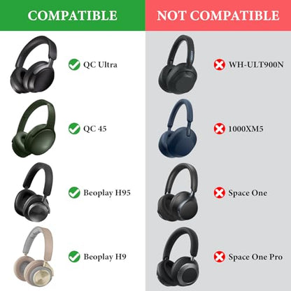 Geekria Shield Headphones Case for Lay Flat Over-Ear Headphones, Replacement Hard Shell Travel Carrying Bag, Compatible with Bose QC Ultra II, B&O Beoplay H95, Sony WH-CH520 and More (Black)