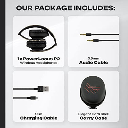 PowerLocus Bluetooth Over-Ear Headphones, Wireless Stereo Foldable Headphones Wireless and Wired Headsets with Built-in Mic, Micro SD/TF, FM for iPhone/Samsung/iPad/PC (Camo) - color: Camo