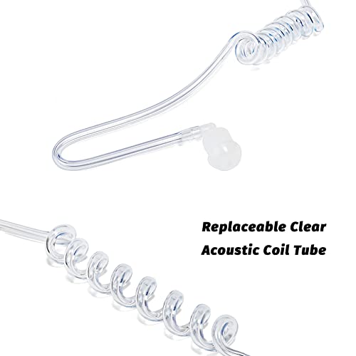 Walkie Talkie Earpiece for Midland Walkie Talkies GXT1000VP4 LXT500VP3 GXT1050VP4 GXT1000XB, Two Way Radio Surveillance Earpiece Headset Ear Piece with Mic and Clear Acoustic Coil Tube, Pack of 2