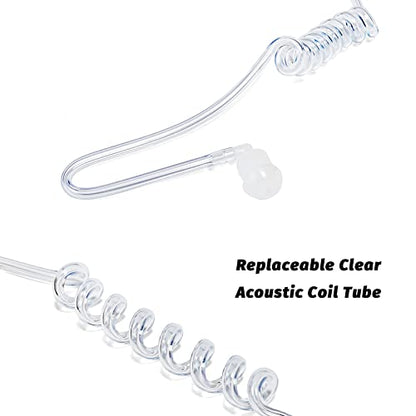 Walkie Talkie Earpiece for Midland Walkie Talkies GXT1000VP4 LXT500VP3 GXT1050VP4 GXT1000XB, Two Way Radio Surveillance Earpiece Headset Ear Piece with Mic and Clear Acoustic Coil Tube, Pack of 2
