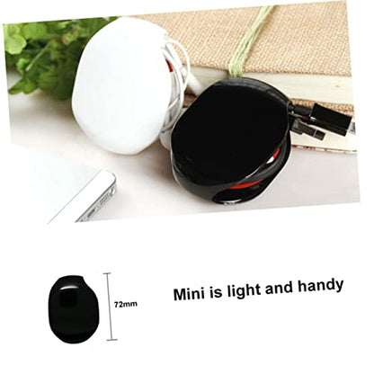 Tofficu Automatic Roll Earphone Cable Winder Organizer Box for Headphones Compact Retractable Design for Travel Home Office Black