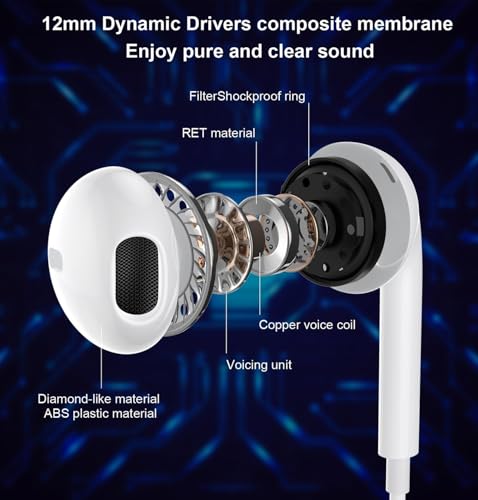 2 Packs Wired Headphones for iPhone 14 Earphones Wired Nosie Reduction Built-in Microphone&Volume Control Headsets，Earbuds for iPhone 14/13/12/11/XR/XS/X/8/7/6/SE/Pro Max，Support All iOS System，White