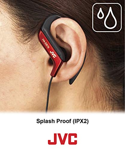 Clip Style Headphone Blue Lightweight and Comfortable Ear Clip. Splash Proof Water resistant Powerful Sound with Bass Boost JVC HAEB75BA - color: Blue, size: One Size (Pack of 1)