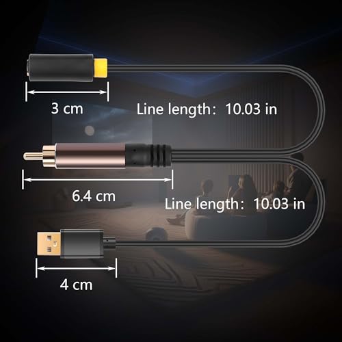 CERRXIAN Digital Coaxial S/PDIF to Analog 3.5mm AUX Audio Cable,RCA S/PDIF Coaxial to 3.5mm Female Conversion Cable with USB Power Cable