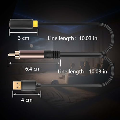 CERRXIAN Digital Coaxial S/PDIF to Analog 3.5mm AUX Audio Cable,RCA S/PDIF Coaxial to 3.5mm Female Conversion Cable with USB Power Cable