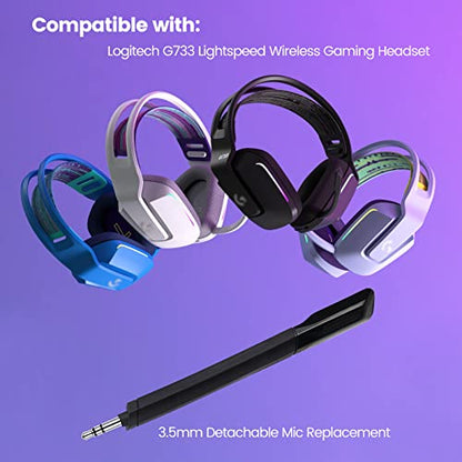 G733 Mic for Logitech G733 Lightspeed Wireless Gaming Headset, 3.5mm | Detachable Noise Cancelling Microphone for PC, Xbox One, PS4, PS5