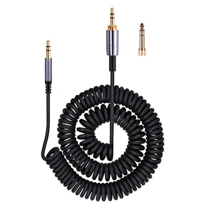 Solo4 Cord Coiled Audio Cable for Beats Studio3, Studio Pro, Solo3 Headsets | 3.5mm to 3.5mm(1/8") Extension Wire with 6.35mm(1/4") Adapter Compatible with iPhone PS5 Xbox One, 14ft - size: 14 Feet