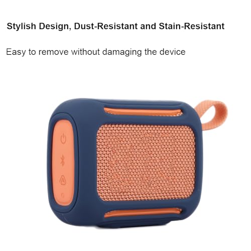 Silicone Case for JBL Go 5, Soft Skin Cover Portable Bluetooth Speaker Protective Sleeve, Anti-Scratch Shockproof Anti-Drop Shell Guard Protector with Carabiner (Blue) - color: blue