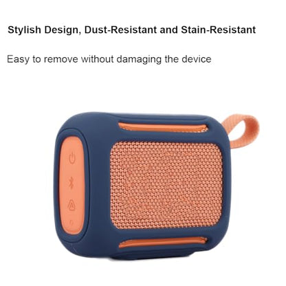 Silicone Case for JBL Go 5, Soft Skin Cover Portable Bluetooth Speaker Protective Sleeve, Anti-Scratch Shockproof Anti-Drop Shell Guard Protector with Carabiner (Blue) - color: blue