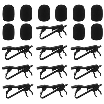 10 Pcs Lavalier Microphone Clips Replacement Kit with 10 Pcs Foam Windscreen Covers, Lapel Mic Clips Sponge Cover Kit for Voice Recording, Video Conferencing and Online Meetings - size: 10 Pack