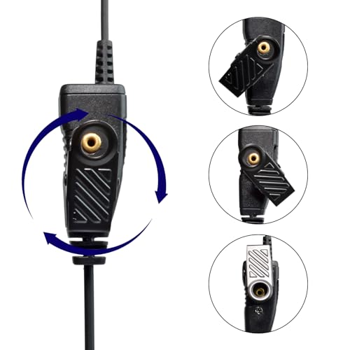3 Pack Walkie Talkie G-Shape Earpiece with Mic for Motorola Talkabout Radio | Two-Way Radio Swivel Earhook Headset Ear Piece Headphone w/In-line Microphone PTT for T470 T600 T800 T465 T475 T460 T400 T200