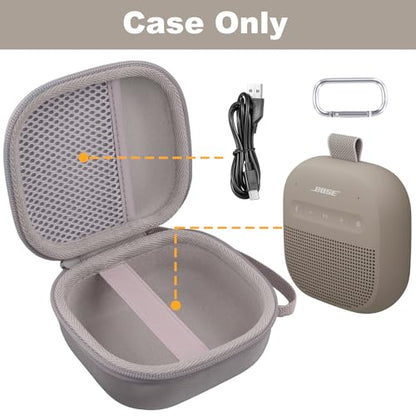 Aenllosi Case for Bose SoundLink Micro 2nd Gen Speaker, Sandstone | EVA case construction, Water-resistant design, Dust-resistant design, Protective case only - color: Sandstone, style: Hard Case for Bose SoundLink Micro 2nd Gen