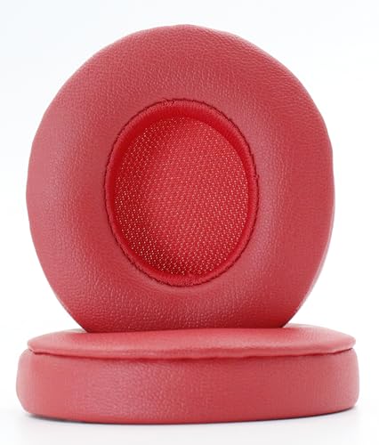 Replacement Ear Pads Compatible with Beats Solo3.0 Wireless College red | for Beats Solo2.0 Wired headphones Memory Foam/Protein Leather Earpads Earmuffs - color: College red